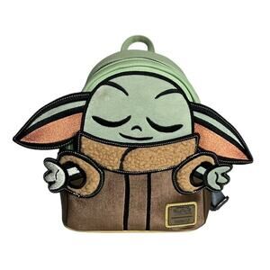 Disney 2024 Grogu Loungefly Mini Backpack Star Wars The Mandalorian New